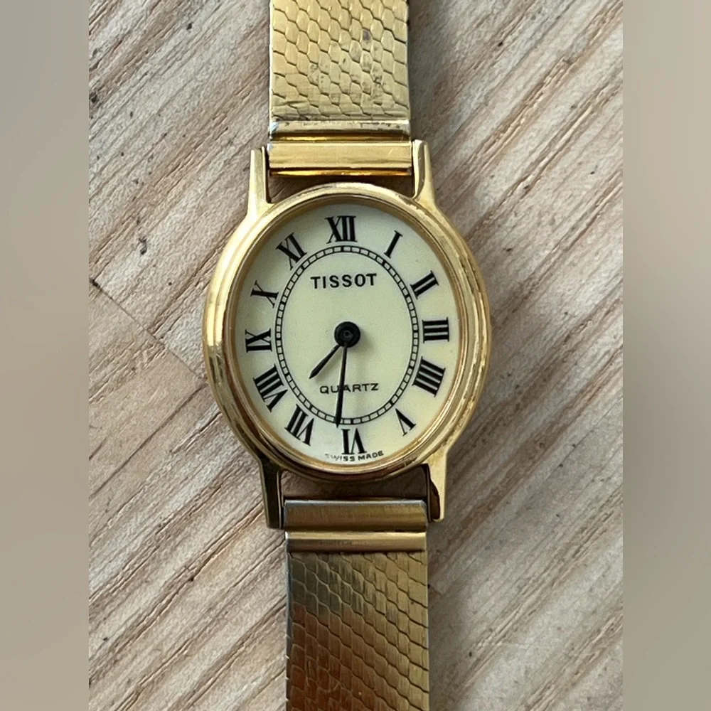 Tissot Gold Plated Super Rare Luxury Vintage Ladies Watch Gold Bracelet
